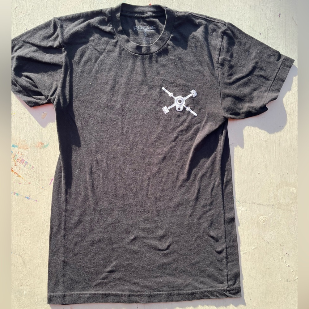 Women's Rogue T-Shirt Black Spell-Out S Gym CrossFit Weightlifting Iron Sports